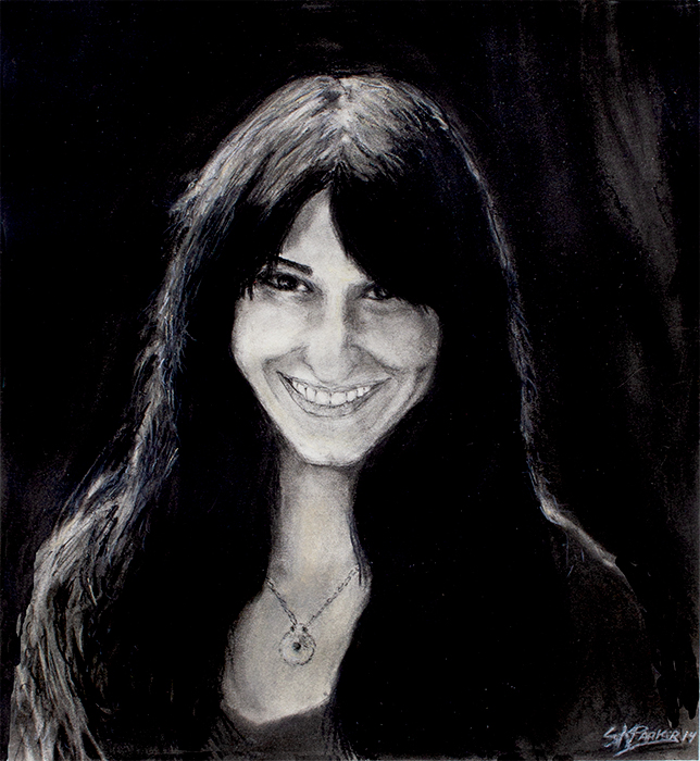 "Angela" Charcoal Pencil drawing by SKParker